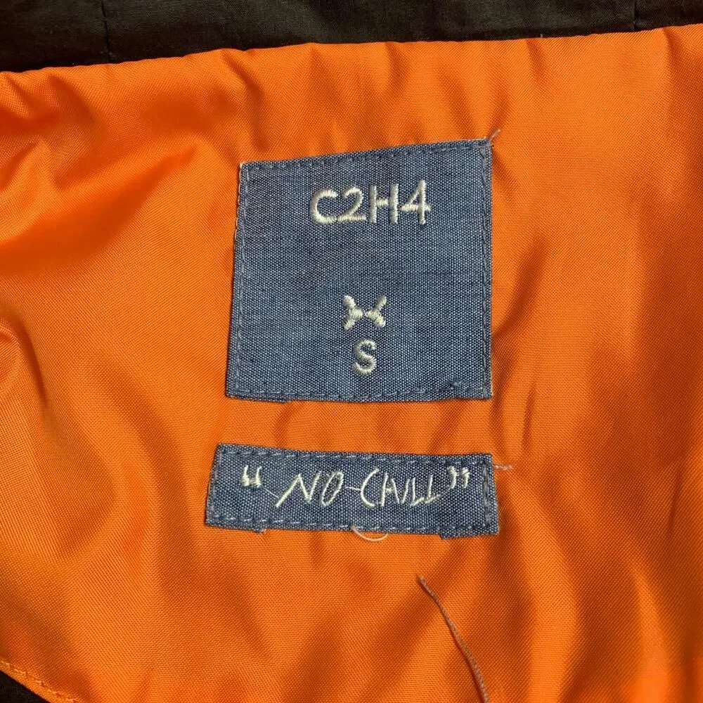 C2H4 Size S No Chill Orange Black Mixed Fabrics Polyester Windbreaker Jacket